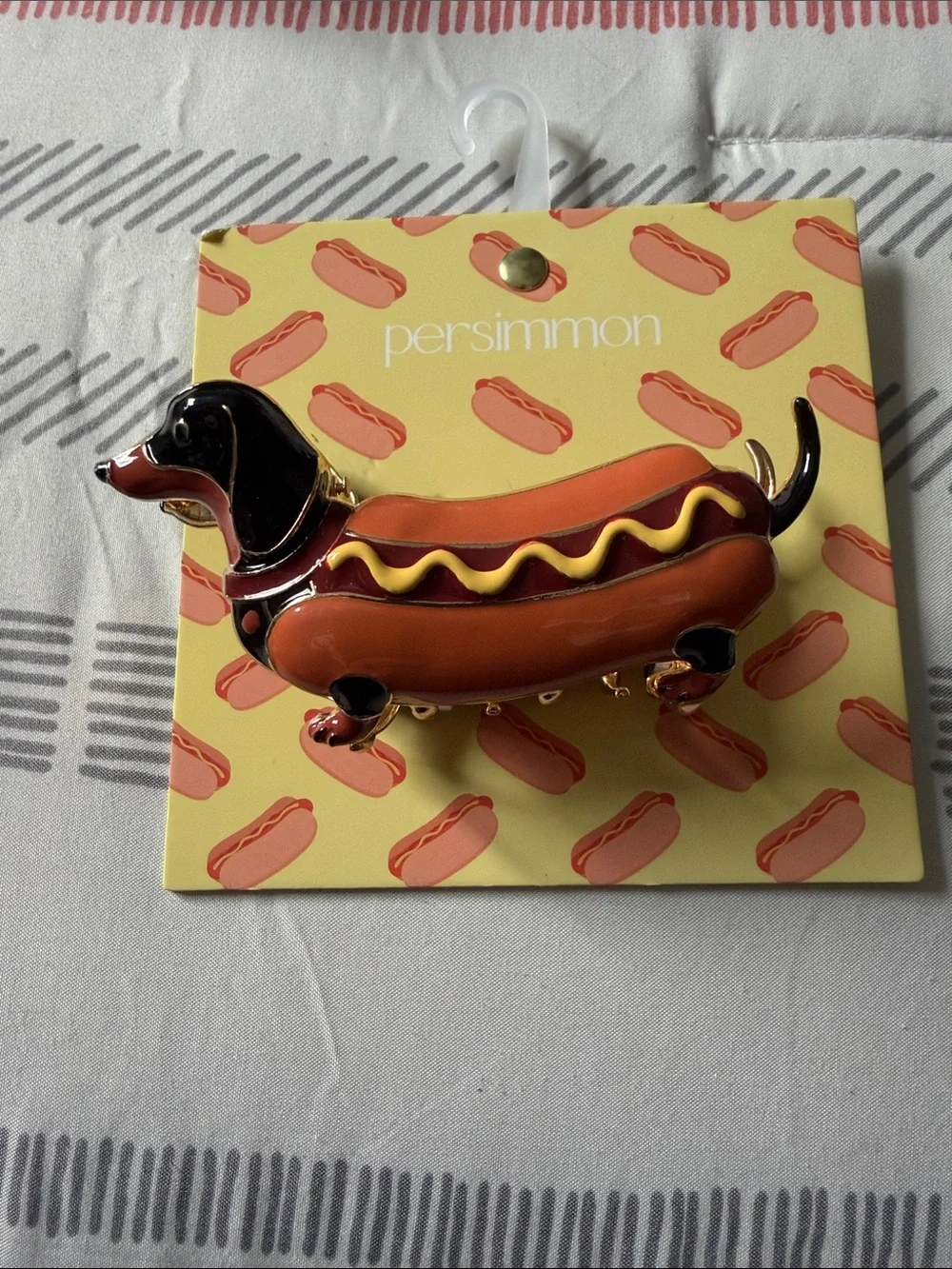 Viral Persimmon Dachshund hot dog Claw Clip